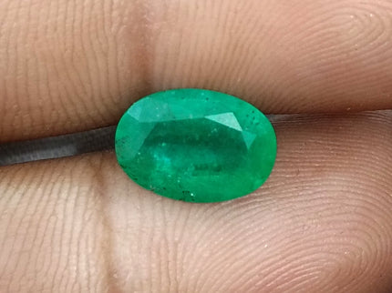 2.48ct Certified Zambian Emerald Natural Medium Deep Velvet Green Oval Cut Loose Gemstone