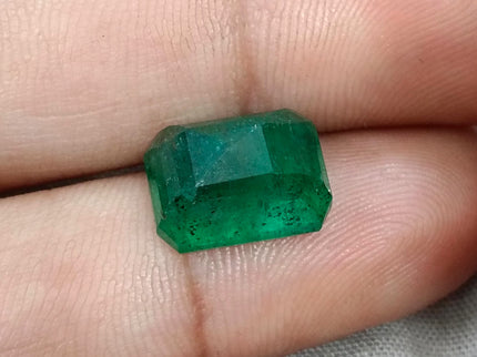 Zambian Emerald 7.75ct Certified Natural Dark Green Octagon Cut Loose Gemstone