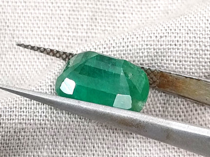 Zambian Emerald 4.12ct Certified Natural Medium Deep Green Cushion Cut Loose Stone