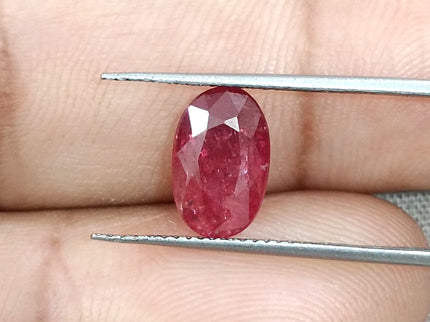 2.60ct Untreated Mozambique Ruby SGL Certified Rasberry Red Oval Cut Gemstone