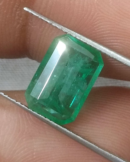2.87ct GSI Certified Medium Green Zambian Emerald Minor Oiled Loose Gemstone