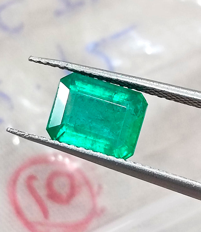 2.12ct Panjshir Emerald Medium Green Octagon Cut SGL Certified Gemstone