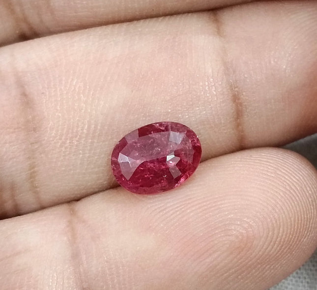 1.68ct Untreated Natural Mozambique Ruby Cherry Red SGL Certified Oval Loose Gemstone