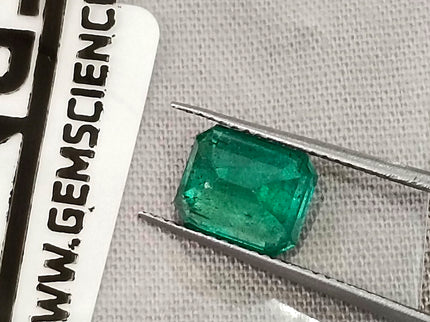 2.15ct Certified Zambian Emerald, Natural Medium Green Octagon Cut Gemstone