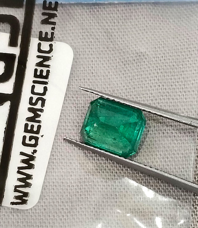 2.15ct Certified Zambian Emerald, Natural Medium Green Octagon Cut Gemstone