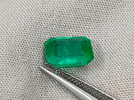 Zambian Emerald 2.40ct Alpine Green Certified Natural Octagon Cut Loose Gemstone