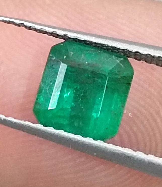 Zambian Emerald 1.61ct Natural Certified Medium Green Octagon Cut Loose Gemstone