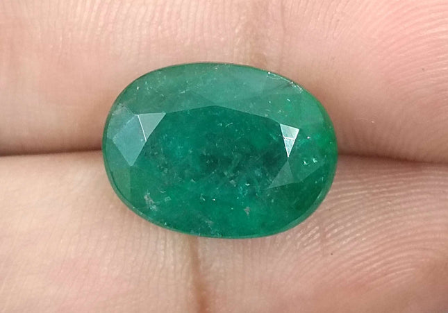 10.50ct Zambian Emerald, Deep Forest Green Oval Cut Natural Loose Gemstone.