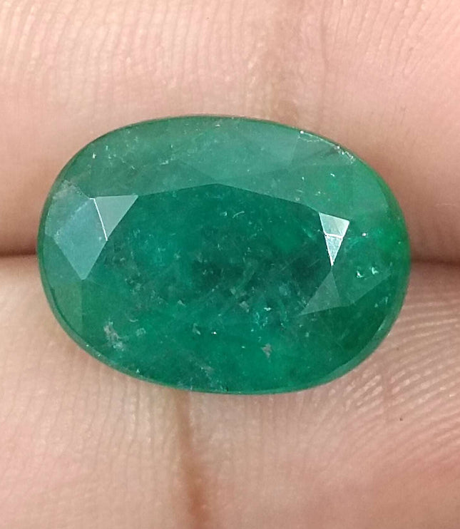 Zambian Emerald 10.49ct Certified Natural Deep Forest Green Oval Cut Stone