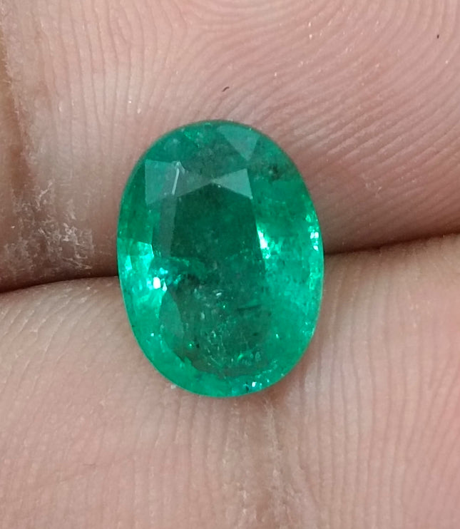 GSI Certified 2.68ct Water Green Emerald, Natural earth mined Gemstone