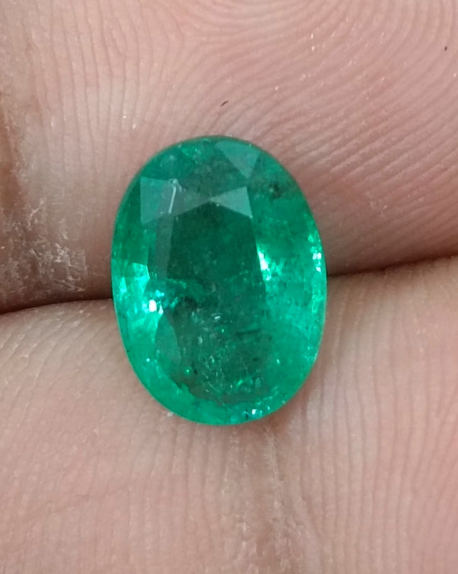 GSI Certified 2.68ct Water Green Emerald, Natural earth mined Gemstone