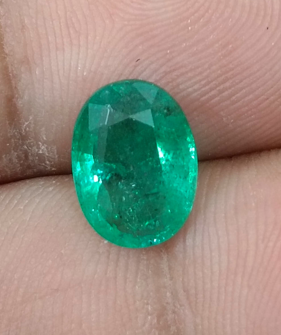 GSI Certified 2.68ct Water Green Emerald, Natural earth mined Gemstone