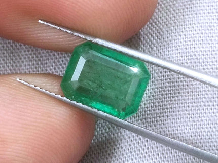 Zambian Emerald 2.76ct Certified Natural Medium Green Octagon Cut Loose Gemstone