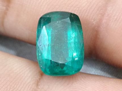 Natural Emerald 7.34ct Certified Deep Green Cushion Cut Natural Loose Stone
