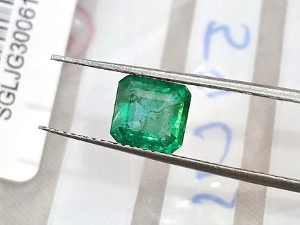 1.59ct Colombian Emerald Natural SGL Certified Medium Deep Green Octagon Cut Loose Gemstone