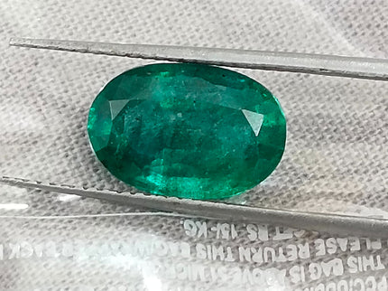 Certified 3.33ct Deep Green Zambian Emerald