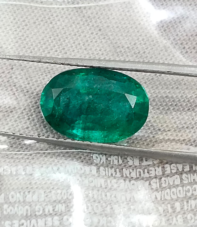Certified 3.33ct Deep Green Zambian Emerald