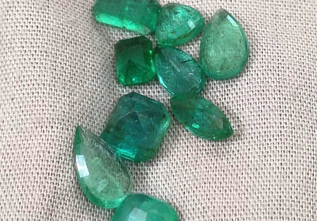 9.00ct Natural Zambian Emerald Parcel Minor Oiled Loose Gemstones