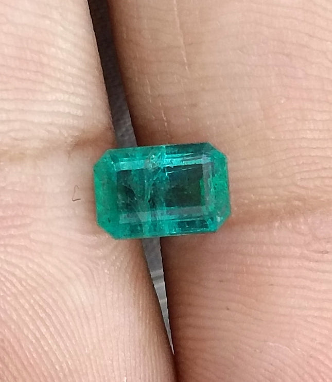 Emerald Natural 1.48ct Zambia SGL Certified Medium Bluish Green Loose Gemstone