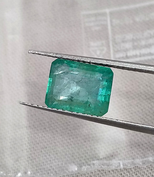 2.93ct Natural Emerald Medium Green Octagon Cut Loose Gemstone