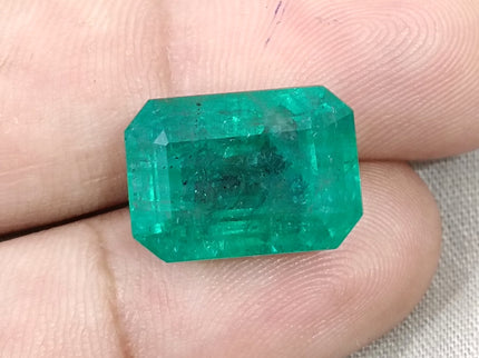 Natural Emerald 13.86ct Zambia Deep Green Octagon Cut Gemstone