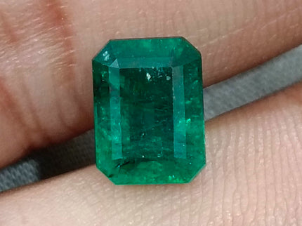 Deep Green 3.31ct Zambian Emerald, Certified Natural Octagon Cut Loose Gemstone