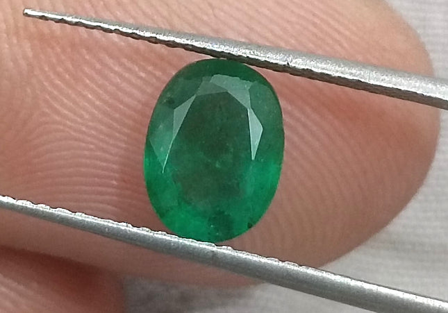 GSI USA Certified 1.33ct Deep Green Zambian Emerald Minor Oiled Loose Gemstone