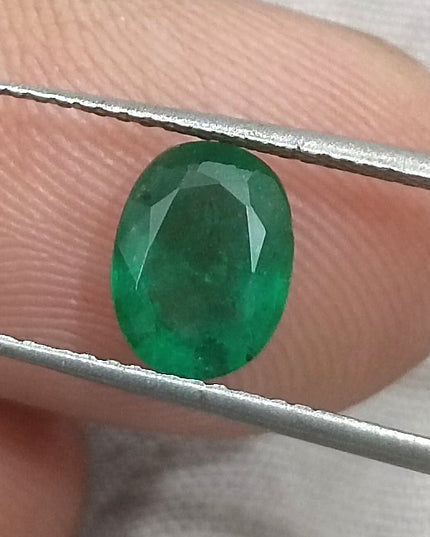 GSI USA Certified 1.33ct Deep Green Zambian Emerald Minor Oiled Loose Gemstone