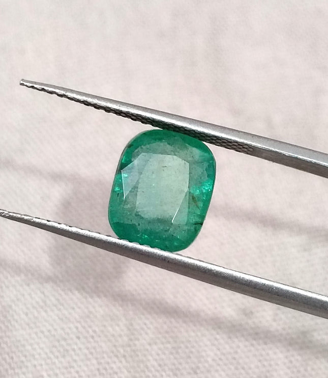 2.95ct Cushion cut Zambian Emerald Natural Cushion Cut Gemstone