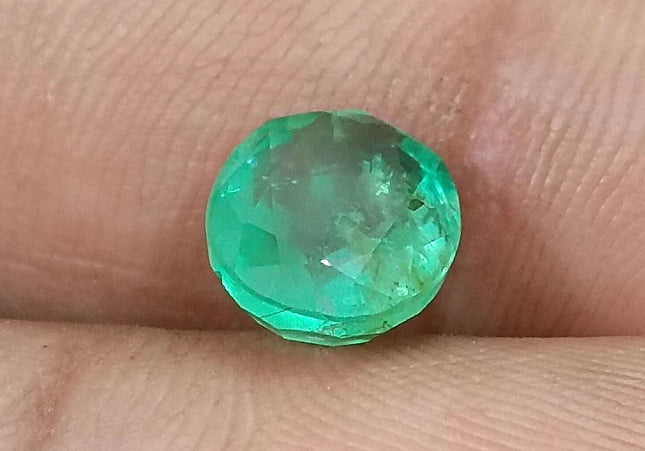 GSI Certified 2.60ct Sea Green Oval Cut Natural Panjshir Emerald Minor Oiled Loose Gemstone