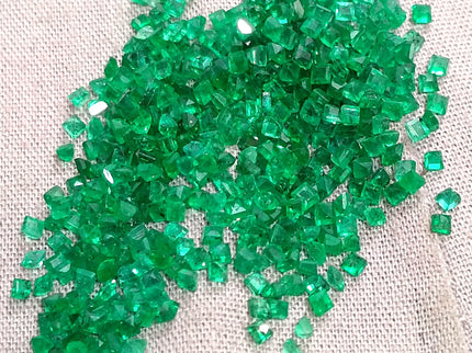 Emerald Lot Calibrated 15.42ct Princess Cut Vivid Medium Deep Green Gemstones