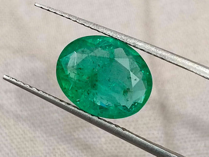 Zambian Emerald 2.42ct Certified Medium Green Oval Cut  Stone