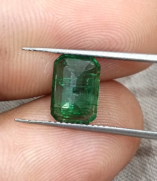 Natural Emerald 1.54ct Vivid Deep Green SGL Certified Zambian Octagon Cut Loose Gemstone