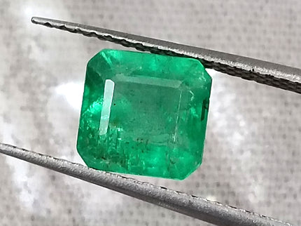 Colombian Emerald 1.34ct Natural Vivid Green Octagon Cut Loose Stone