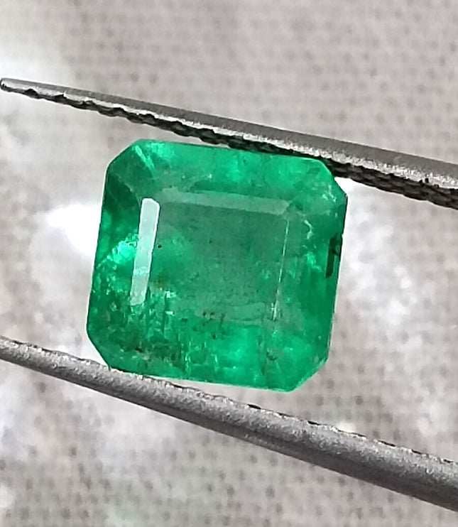 Colombian Emerald 1.34ct Natural Vivid Green Octagon Cut Loose Stone
