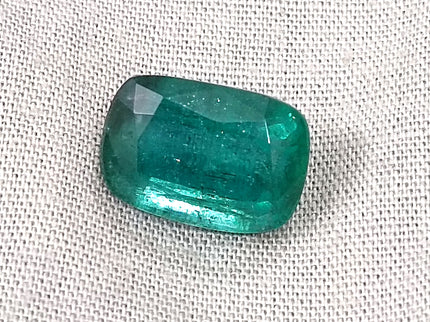 Natural Emerald 7.34ct Certified Deep Green Cushion Cut Natural Loose Stone