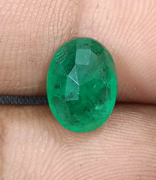 Grass Green Zambian Emerald 3.00ct Natural Certified Oval Cut Loose Gemstone