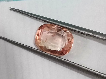 Untreated 1.27ct Padparadscha Sapphire Natural IGI Certified Pinkish Orange Cushion Cut Gemstone