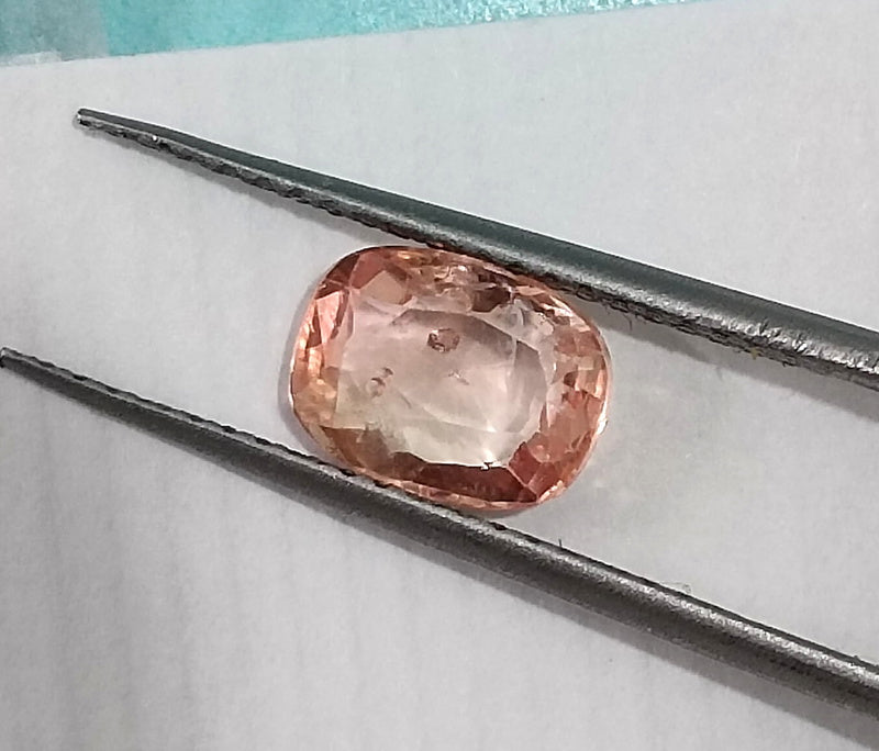 Untreated 1.27ct Padparadscha Sapphire Natural IGI Certified Pinkish Orange Cushion Cut Gemstone