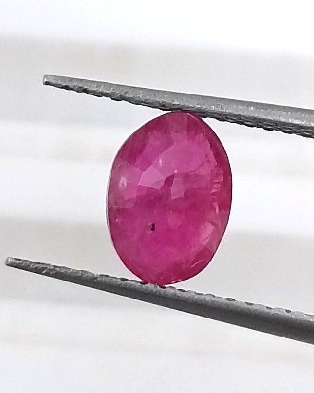 GSI Certified 1.03ct Mozambique Ruby, Natural Untreated Gemstone