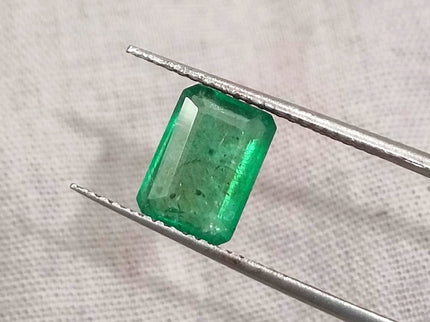 1.64ct Medium Deep Green Natural Swat Emerald Octagon Cut Loose Gemstone