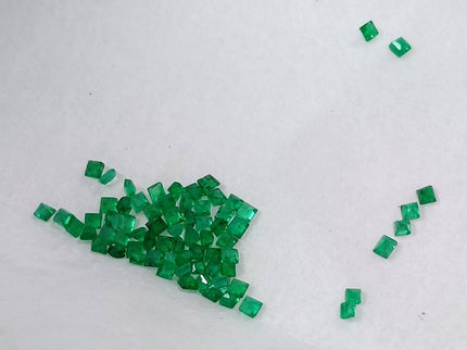 Calibrated Emerald Lot 1.20ct Natural mm size Princess Cut Medium Deep Vivid Green Stones