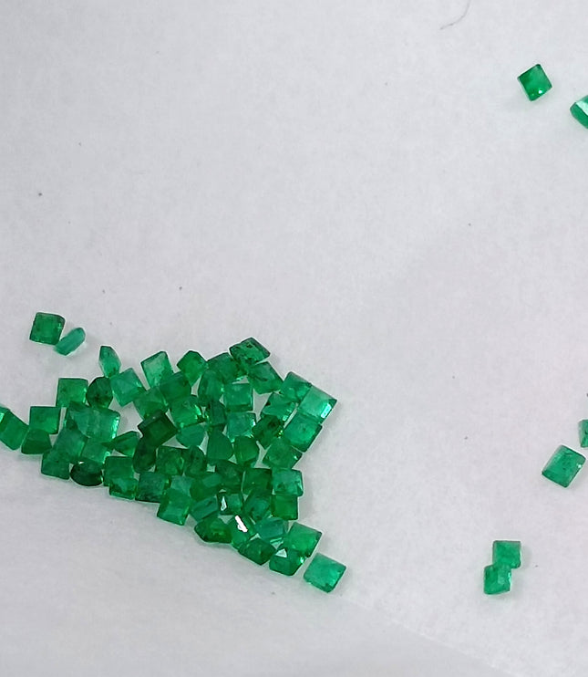 Calibrated Emerald Lot 1.20ct Natural mm size Princess Cut Medium Deep Vivid Green Stones