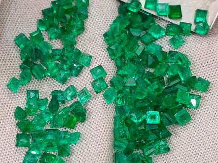 13.65ct Natural Panjshir Emerald Lot Calibrated Deep Vivid Green Princess Cut Gemstone