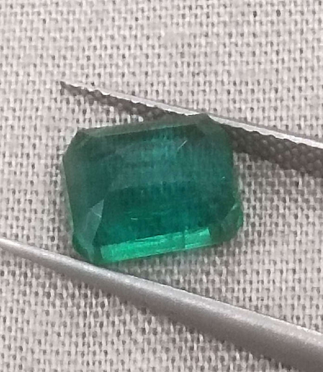 2.31ct Natural Emerald, High Quality Certified Zambian Origin Vivid Deep Green Stone
