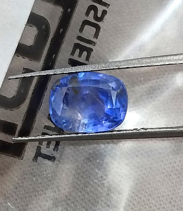 Unheated Cornflower Blue Sapphire 1.87ct Natural GSI Certified Cushion Cut Loose Gemstone