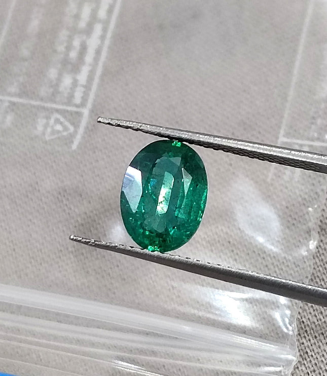 1.53ct Natural Emerald Zambia Medium Deep Green SGL Certified Oval Cut Loose Stone