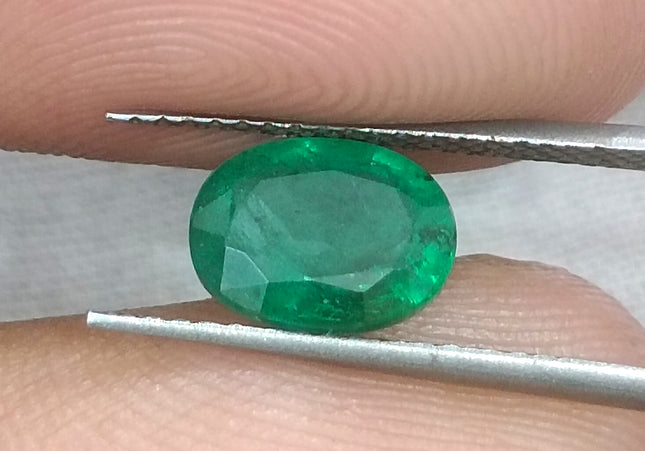 GSI USA Certified 1.33ct Deep Green Zambian Emerald Minor Oiled Loose Gemstone