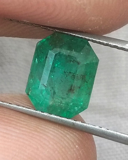 2.36ct GSI Certified Deep Green Zambian Emerald Earth Mined Loose Gemstone