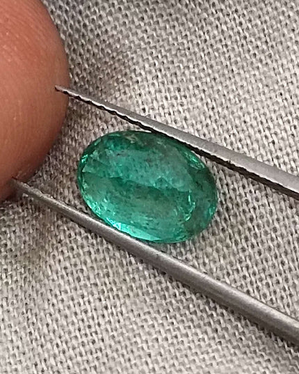 GSI Certified 1.34ct Deep Green Zambian Emerald Minor Oiled Loose Gemstone